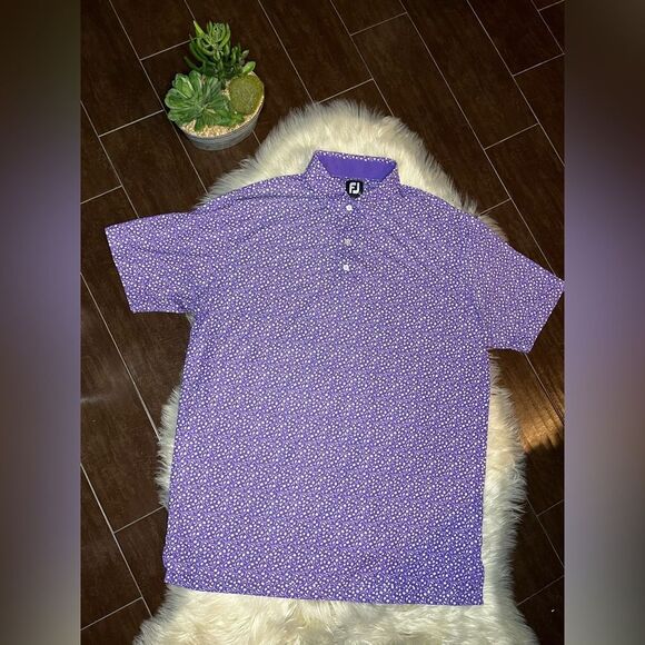 FootJoy purple and white print golf polo sz XL - Picture 1 of 6